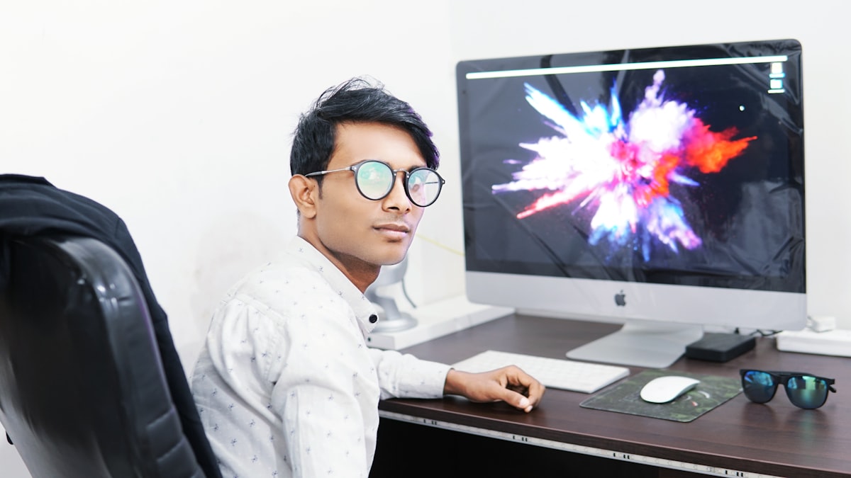 Developer working on programming projects